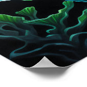 Poster Dessin de chaloupe de poisson sur le noir VII (Coin)