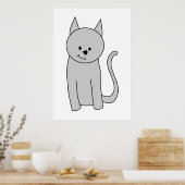 Poster Dessin de chat gris. (Cuisine)