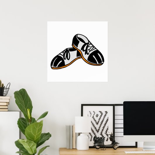 Poster dessin de chaussures de bowling (Bureau à domicile)