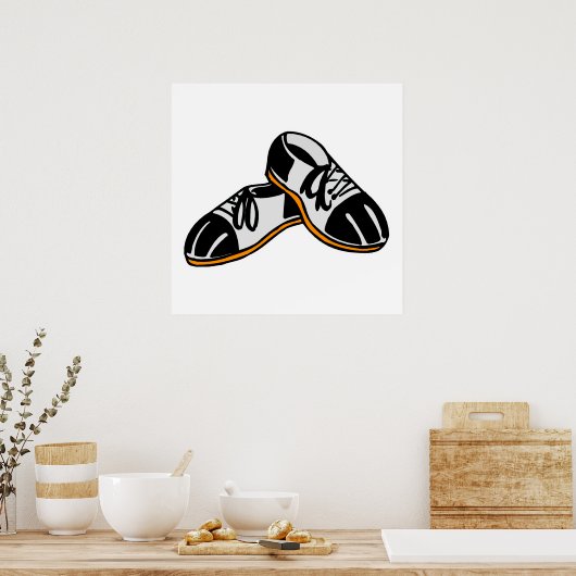Poster dessin de chaussures de bowling (Cuisine)
