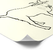 Poster Dessin de chèvre amusant Art d'animal de ferme de (Coin)