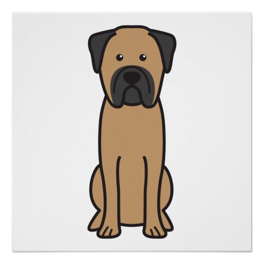 Poster Dessin de Chien Bullmastiff (Devant)