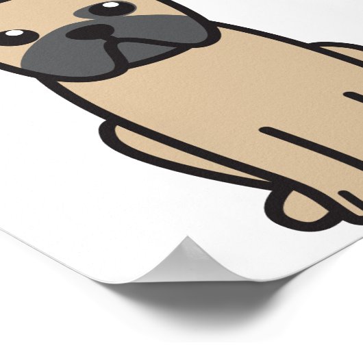 Poster Dessin de chien carlin (Coin)