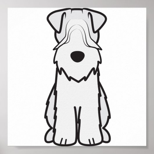 Poster Dessin de chien de Terrier roux (Devant)