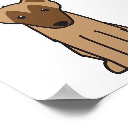 Poster Dessin de Chien Malinois (Coin)