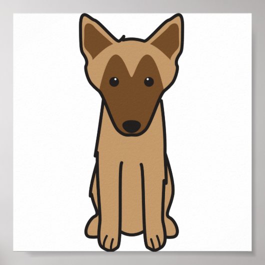 Poster Dessin de Chien Malinois (Devant)