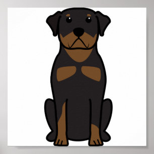 Poster Dessin de chien Rottweiler