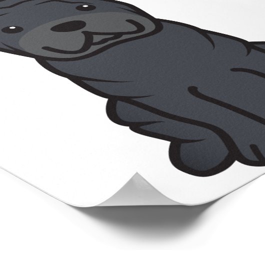 Poster Dessin de Chien Shar-Pei chinois (Coin)