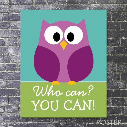 Poster Dessin de chouette mignonne - Qui pouvez-vous