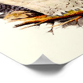 Poster Dessin de Chouette neige vintage (Coin)