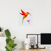 Poster Dessin de colibri coloré (Bureau à domicile)