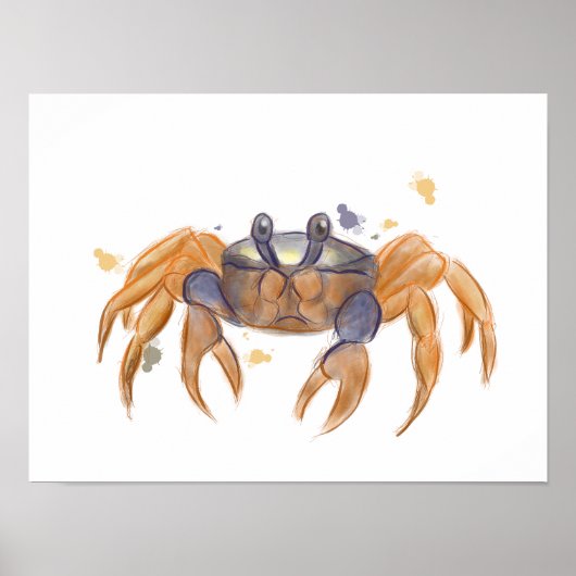 Poster Dessin de crabe mou (Devant)