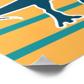 Poster Dessin de dinosaure T-rex garçons colorés (Coin)