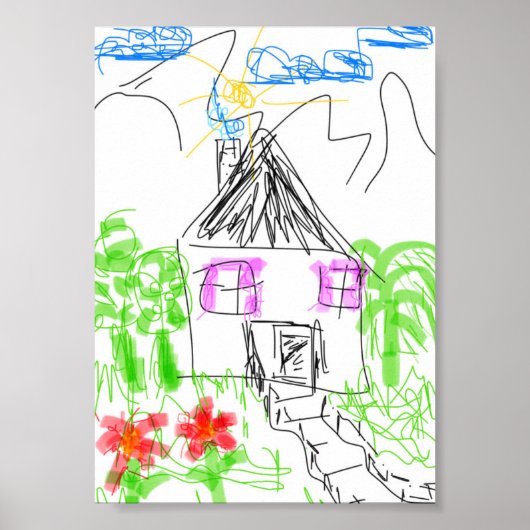 Poster Dessin de doigt pour enfants (Devant)