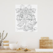 Poster Dessin de dragon dessin d'affiche de couleur adult (Cuisine)