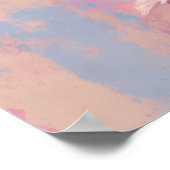 Poster Dessin de femme Fleurs rose bleu dur Pastel (Coin)