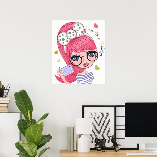 Poster Dessin de fille (Bureau à domicile)