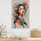 Poster dessin de fille (Cuisine)