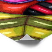 Poster Dessin de fleur d'art original rose abstrait (Coin)