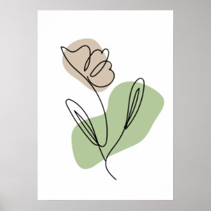 Poster Dessin de fleurs en ligne