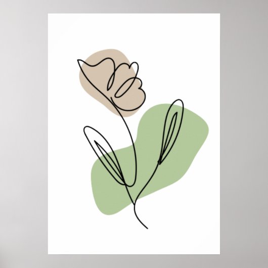 Poster Dessin de fleurs en ligne (Devant)