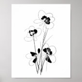 Poster Dessin de fleurs minimalistes (Devant)