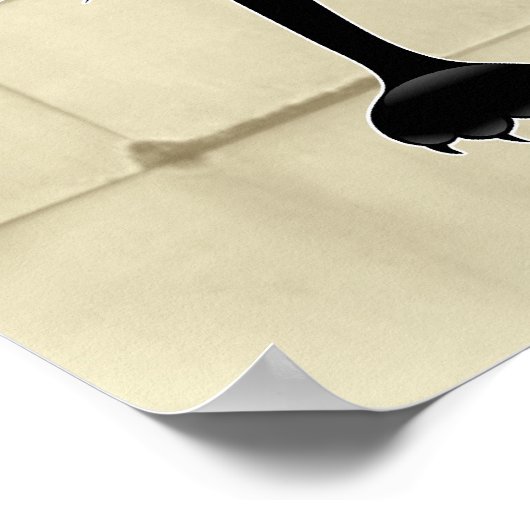 Poster Dessin de Funny Fierce Black Cat (Coin)