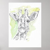 Poster Dessin de girafe. (Devant)