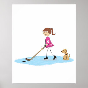 Poster Dessin de hockey féminin