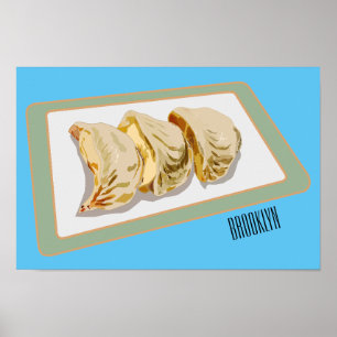 Poster Dessin de Jiaozi / Chinese dumplings