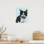 Poster Dessin de Kitts Noir et Blanc (Cuisine)