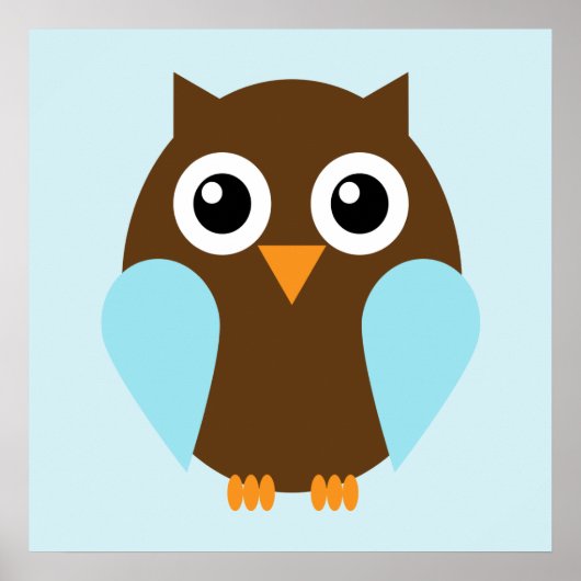 Poster Dessin de la Chouette pour enfants Wall Art (Devant)