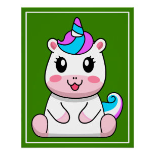Poster Dessin de la licorne assise