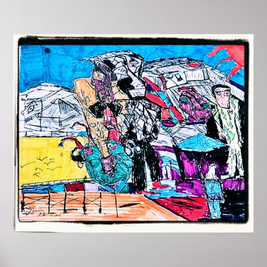 Poster dessin de la rivière d'or (Devant)