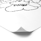 Poster dessin de ligne d'arrangement de fleurs (Coin)