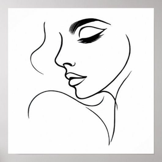 Poster Dessin de ligne face (Devant)