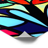 Poster Dessin de ligne neurographique Abstraite (Coin)