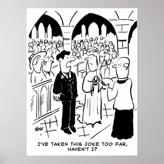 Poster Dessin de mariage drôle - Farce du marié (Devant)