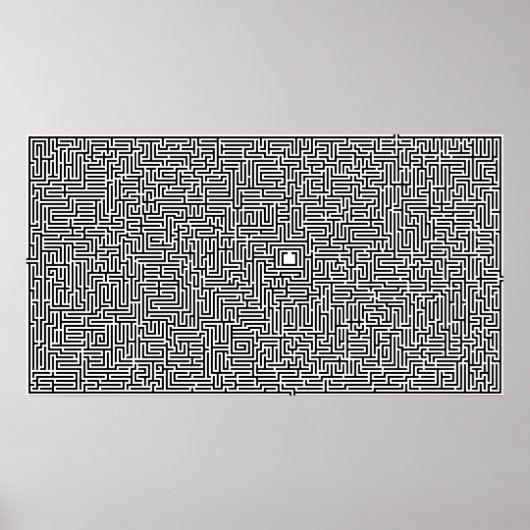 Poster Dessin de Maze produit par ordinateur complexe (Devant)