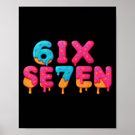 Poster Dessin de Meme Drôle Six Sept 6 7 (Devant)