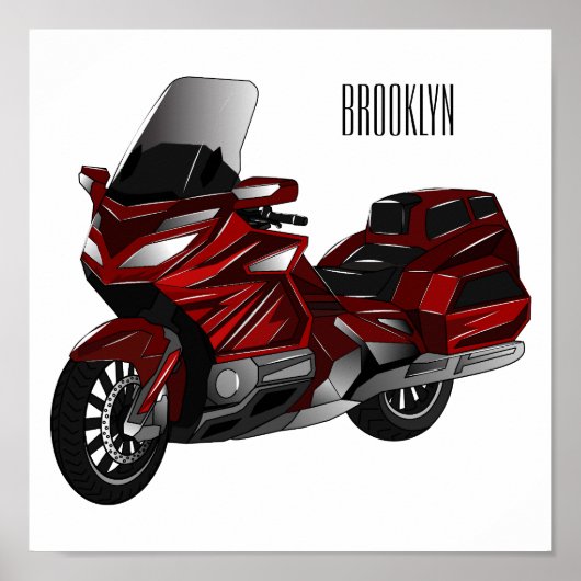Poster Dessin de moto de tourisme (Devant)