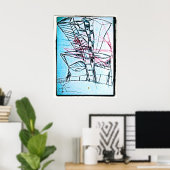 Poster Dessin de nez de ville (Bureau à domicile)