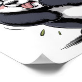 Poster Dessin de panda de dessin animé drôle sur fond bla (Coin)