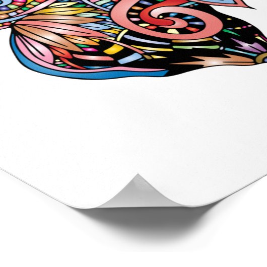 Poster Dessin de papillon de couleur vive (Coin)