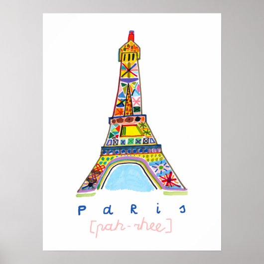 Poster Dessin de Paris en bulle (Devant)