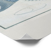 Poster Dessin de poisson bleu Vintage (Coin)