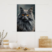 Poster Dessin de portrait de chat majestueux à poils long (Cuisine)