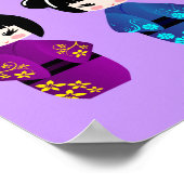 Poster Dessin de poupées Cute kokeshi (Coin)