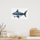 Poster Dessin de requin Petit (Cuisine)
