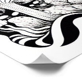 Poster Dessin de trait de champignon Petit (Coin)